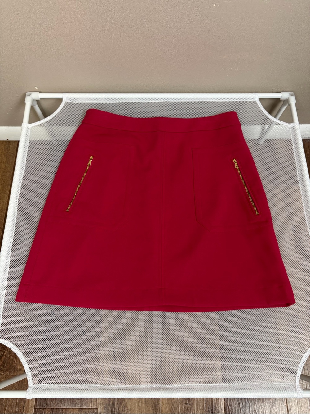 LOFT Pink Magenta Side Zip Pockets Mini Skirt A-Line Career Office Workwear Sz 6 - Picture 8 of 15
